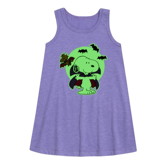 Peanuts - Glow In The Dark Vampire Snoopy - Toddler and Youth Girls A-line Dress