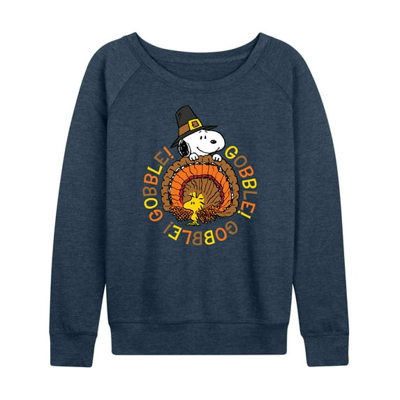 Peanuts - Gobble Gobble-Adult Women's Lightweight French Terry Long Sleeve Shirt