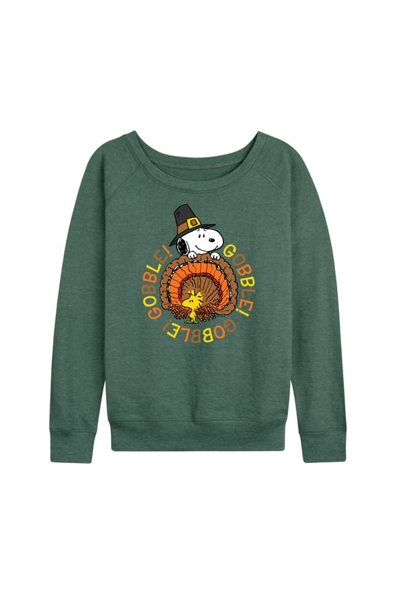 - Gobble Gobble-Adult Women's Lightweight French Terry Long Sleeve Shirt