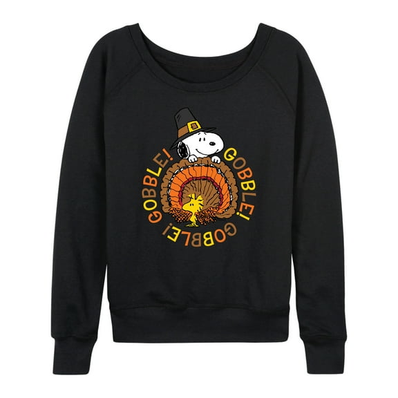 Peanuts - Gobble Gobble-Adult Women's Lightweight French Terry Long Sleeve Shirt