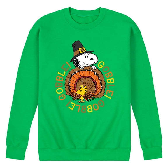 Peanuts - Gobble Gobble - Men's Crew Neck Fleece Pullover