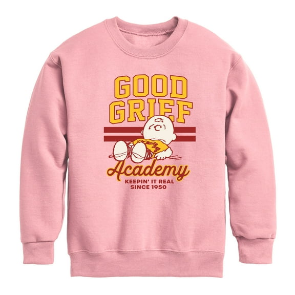 Peanuts - Good Grief Academy - Toddler & Youth Crewneck Fleece Sweatshirt