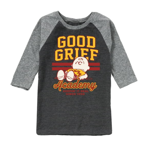 Peanuts - Good Grief Academy - Toddler & Youth Raglan Graphic T-Shirt