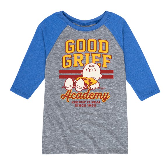 Peanuts - Good Grief Academy - Toddler & Youth Raglan Graphic T-Shirt