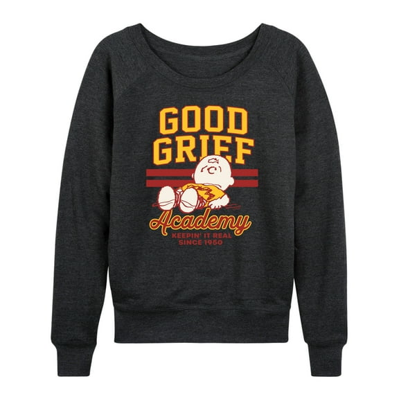 Peanuts - Good Grief Academy - Women's Lightweight French Terry Long Sleeve Shirt