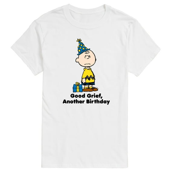 Peanuts - Good Grief Another Birthday  - Men's Short Sleeve Graphic T-Shirt