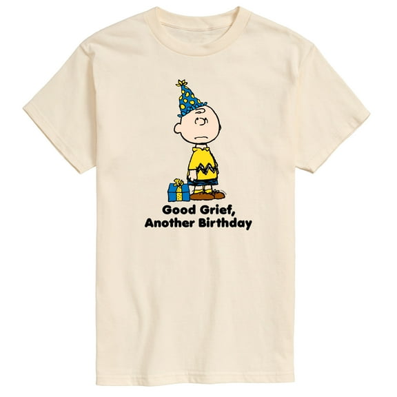 Peanuts - Good Grief Another Birthday - Men's Short Sleeve Graphic T-Shirt