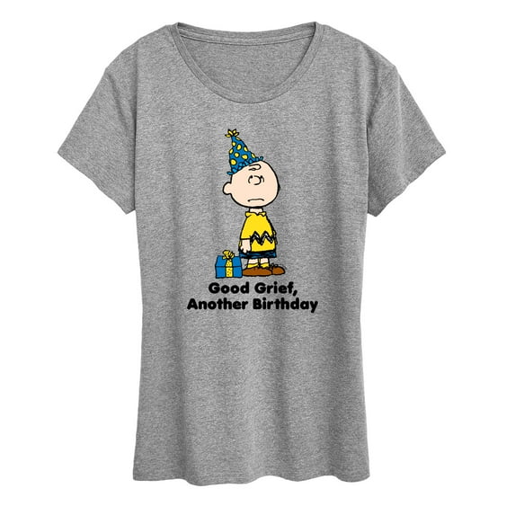 Peanuts - Good Grief Another Birthday - Women's Short Sleeve Graphic T-Shirt
