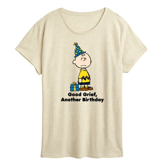 Peanuts - Good Grief Another Birthday  - Women's Short Sleeve Graphic T-Shirt