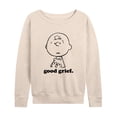 thumbnail image 1 of Peanuts - Good Grief Charlie Brown Face - Women's French Terry Long Sleeve Pullover, 1 of 5