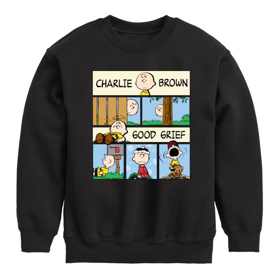 Peanuts - Good Grief Comic - Toddler & Youth Crewneck Fleece Sweatshirt