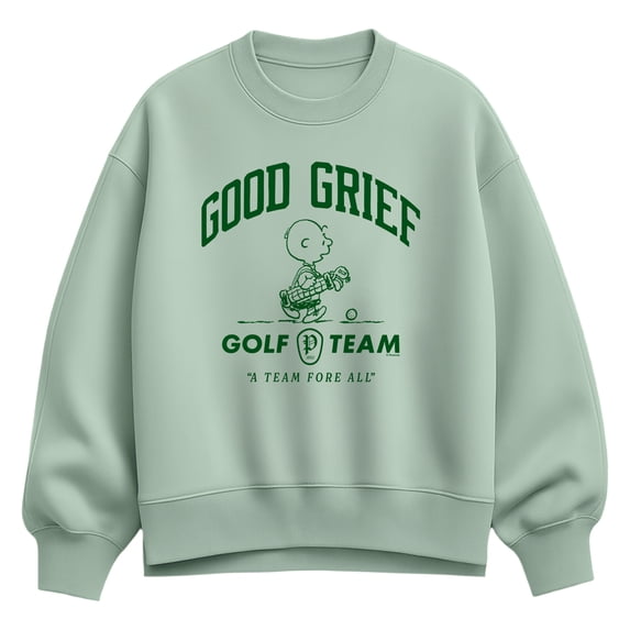 Peanuts - Good Grief Golf Team Oversized Fleece Crew Sweatshirt