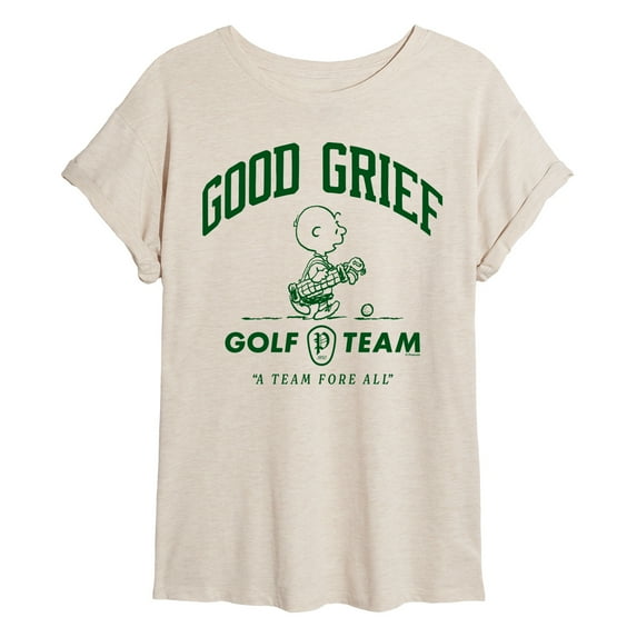 Peanuts - Good Grief Golf Team - Juniors Oversized Graphic T-Shirt