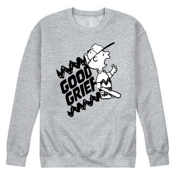 Peanuts - Good Grief - Men's Crew Neck Fleece Pullover