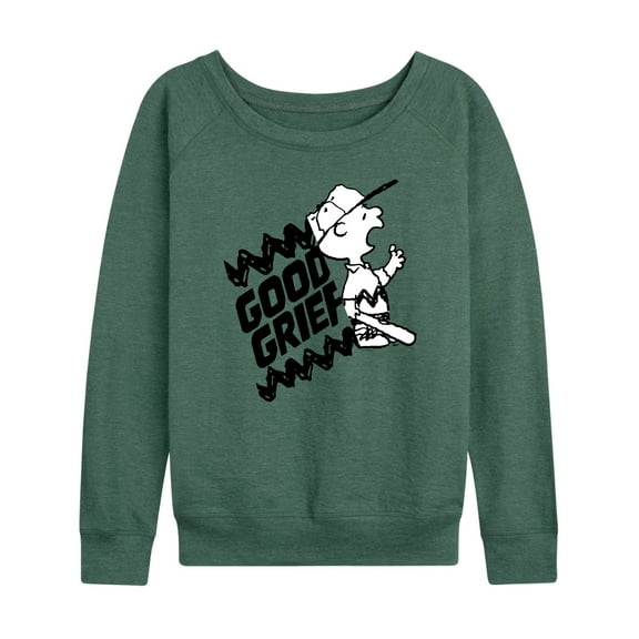 Peanuts - Good Grief Split  - Women's Lightweight French Terry Long Sleeve Shirt