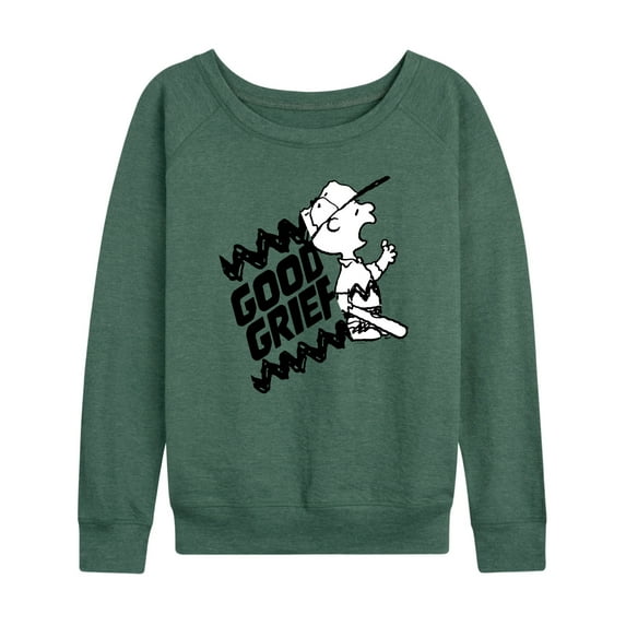 Peanuts - Good Grief Split - Women's Lightweight French Terry Long Sleeve Shirt