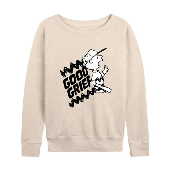 Peanuts - Good Grief Split - Women's Lightweight French Terry Long Sleeve Shirt