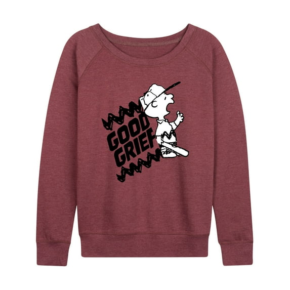 Peanuts - Good Grief Split - Women's Lightweight French Terry Long Sleeve Shirt