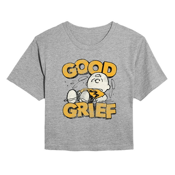 Peanuts - Good Grief Vintage - Juniors Cropped Graphic T-Shirt
