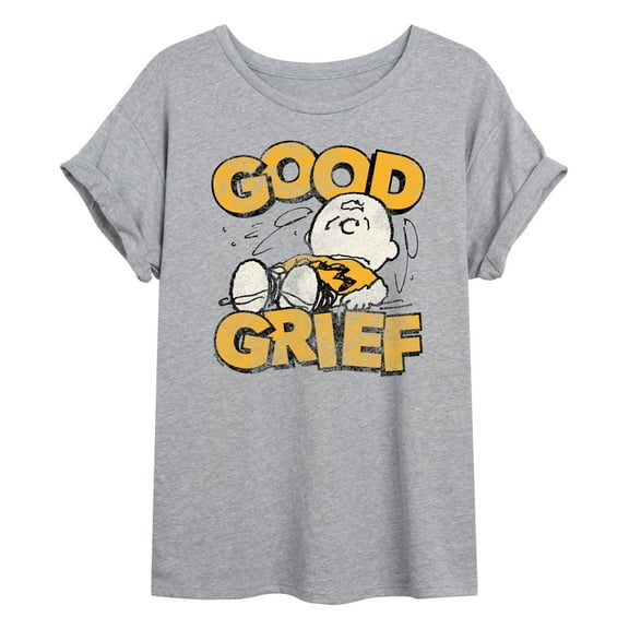 Peanuts - Good Grief Vintage - Juniors Oversized Graphic T-Shirt