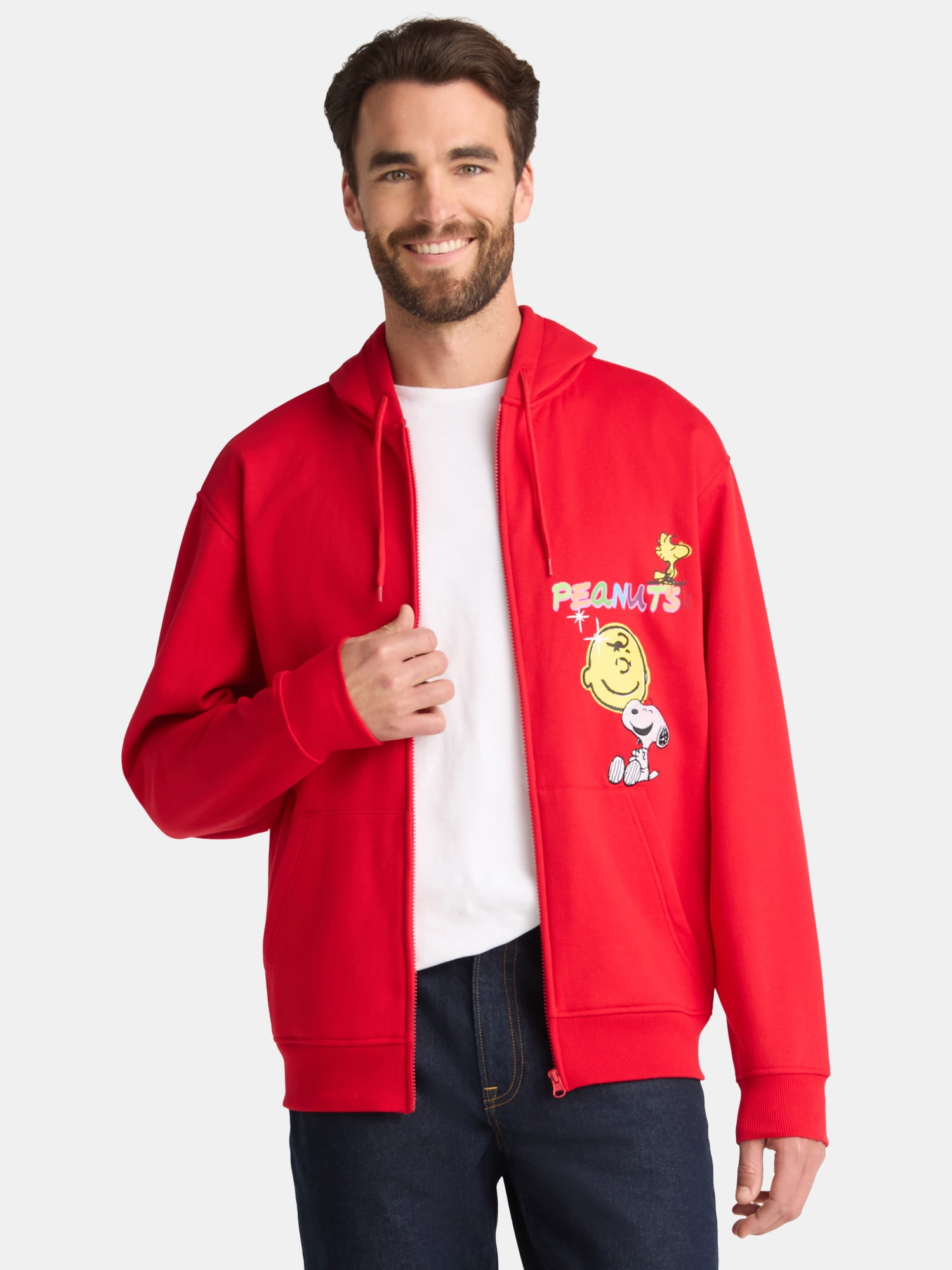 Peanuts Good Life Mens and Big Mens Fleece Zip Up Hoodie, Sizes S-3XL