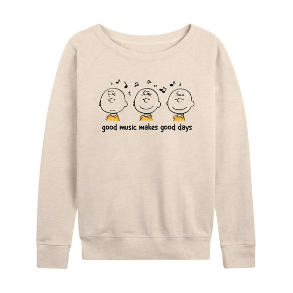 Peanuts - Good Music Good Days - Women's Lightweight French Terry Long Sleeve Shirt