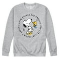 thumbnail image 1 of Peanuts - Good Things Are Coming Circle - Men's Crew Neck Fleece Pullover, 1 of 6
