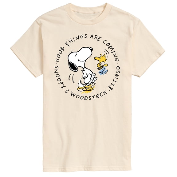 Peanuts - Good Things Are Coming Circle - Men's Short Sleeve Graphic T-Shirt
