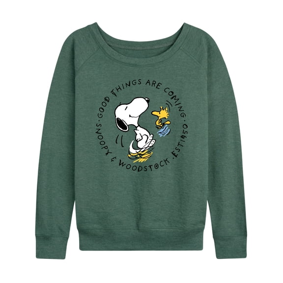 Peanuts - Good Things Are Coming Circle - Women's Lightweight French Terry Long Sleeve Shirt
