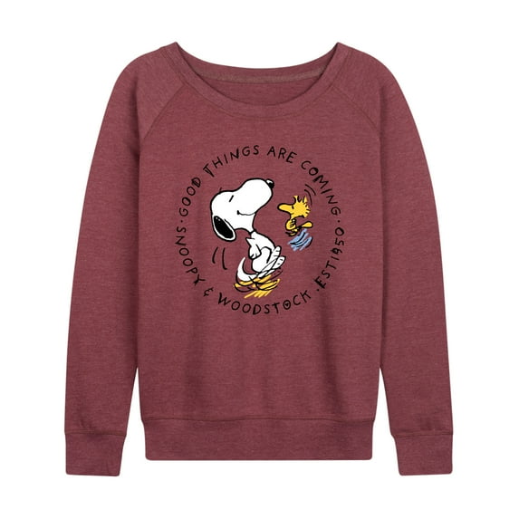 Peanuts - Good Things Are Coming Circle - Women's Lightweight French Terry Long Sleeve Shirt