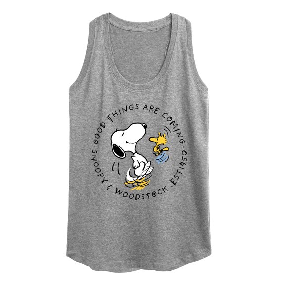 Peanuts - Good Things Are Coming Circle - Women's Racerback Tank Top