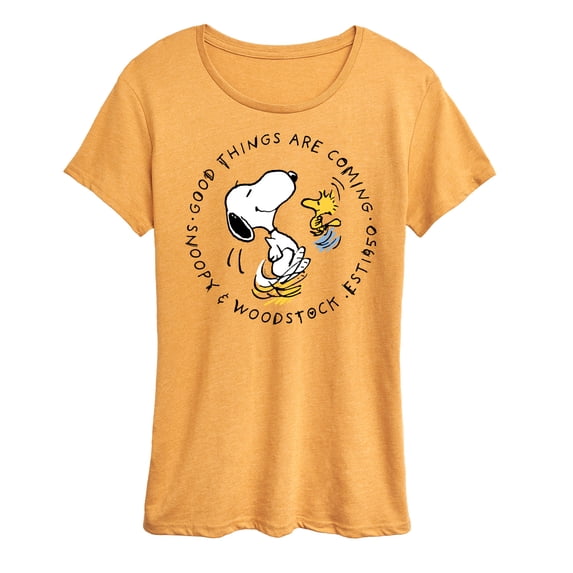 Peanuts - Good Things Are Coming Circle - Women's Short Sleeve Graphic T-Shirt