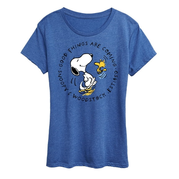 Peanuts - Good Things Are Coming Circle - Women's Short Sleeve Graphic T-Shirt