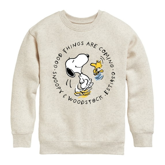 Peanuts - Good Things Are Coming Circle - Youth Crewneck Sweatshirt