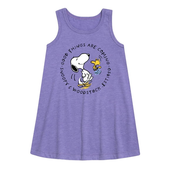 Peanuts - Good Things Are Coming Circle - Youth Girls A-line Dress