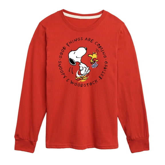 Peanuts - Good Things Are Coming Circle - Youth Long Sleeve Tee