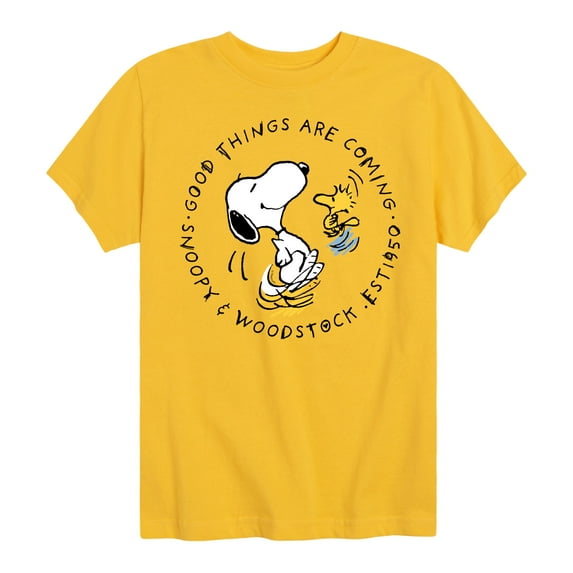 Peanuts - Good Things Are Coming Circle - Youth Short Sleeve Tee