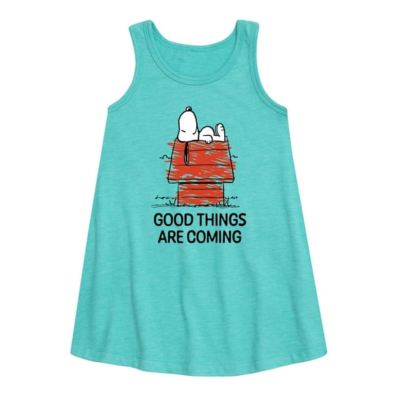 Peanuts - Good Things Are Coming Snoopy - Toddler & Youth Girls A-line Dress