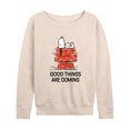 thumbnail image 1 of Peanuts - Good Things Are Coming  - Women's Lightweight French Terry Long Sleeve Shirt, 1 of 6