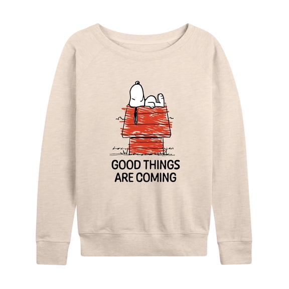 Peanuts - Good Things Are Coming  - Women's Lightweight French Terry Long Sleeve Shirt