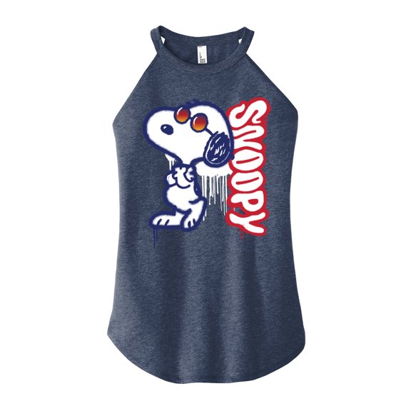 Peanuts - Graffiti Snoopy - Juniors High Neck Tank Top