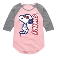 thumbnail image 1 of Peanuts - Graffiti Snoopy - Toddler And Youth Girls Raglan Graphic T-Shirt, 1 of 6