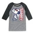 thumbnail image 1 of Peanuts - Graffiti Snoopy - Toddler And Youth Raglan Graphic T-Shirt, 1 of 4