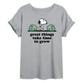 thumbnail image 1 of Peanuts - Great Things Take Time To Grow - Women's Oversized T-Shirt, 1 of 6