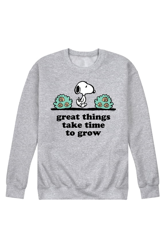 - Great Things Take Time To Grow - Men's Crew Neck Fleece Pullover