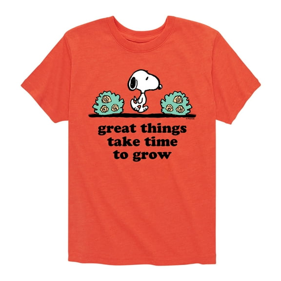 Peanuts - Great Things Take Time To Grow - Toddler & Youth Short Sleeve Graphic T-Shirt