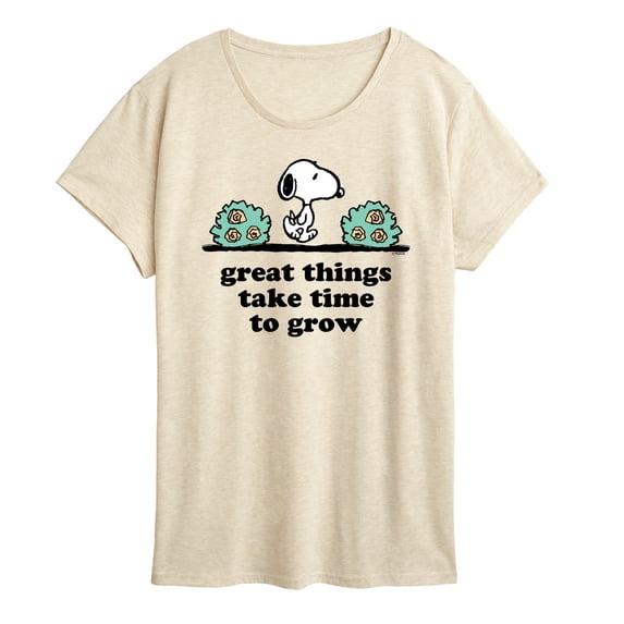 Peanuts - Great Things Take Time to Grow - Women's Short Sleeve Graphic T-Shirt