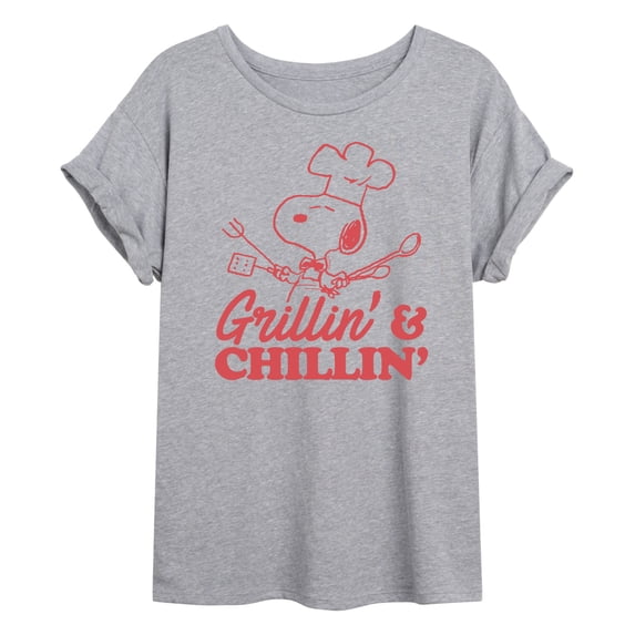 Peanuts - Grillin And Chillin - Juniors Ideal Flowy Muscle T-Shirt