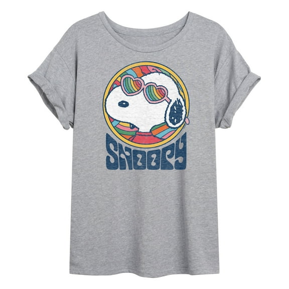 Peanuts - Groovy Snoopy - Juniors Ideal Flowy Muscle T-Shirt