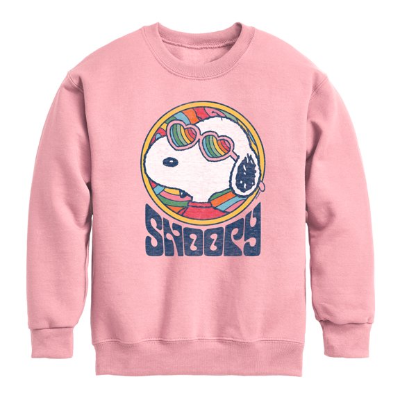 Peanuts - Groovy Snoopy - Toddler And Youth Crewneck Fleece Sweatshirt
